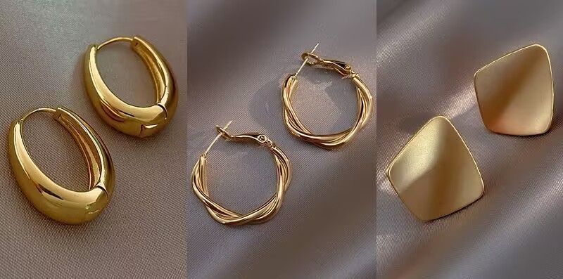 9Pieces/Set Women Elegant Gold Explosive Earrings 2025 New High-grade Metal Women's Fashion Accessories Jewellery