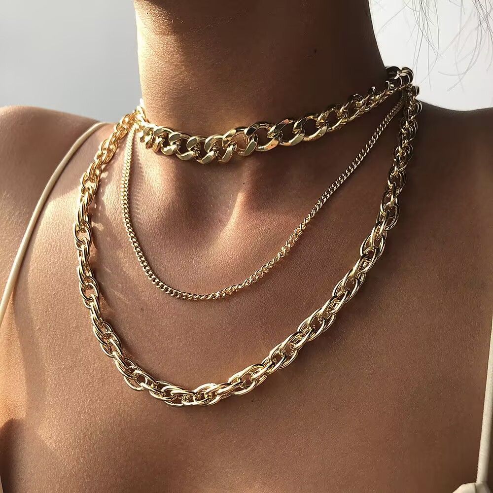 Luxury High Quality Necklaces Pendants 3 Multi Layer Necklace Modern Stylish Chains