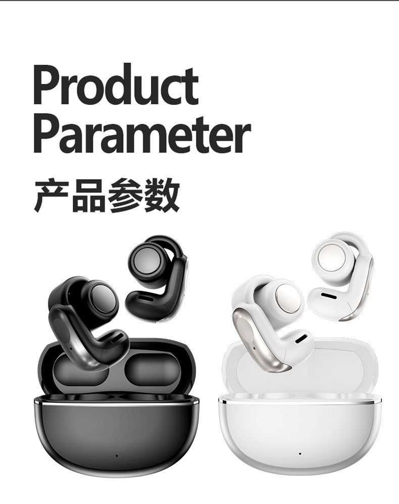 2025 New Model ENC Noice Cancellation Long Standby Ear Clip TWS Automatic Popup Bluetooth Earphones Earphook for Smart Phones