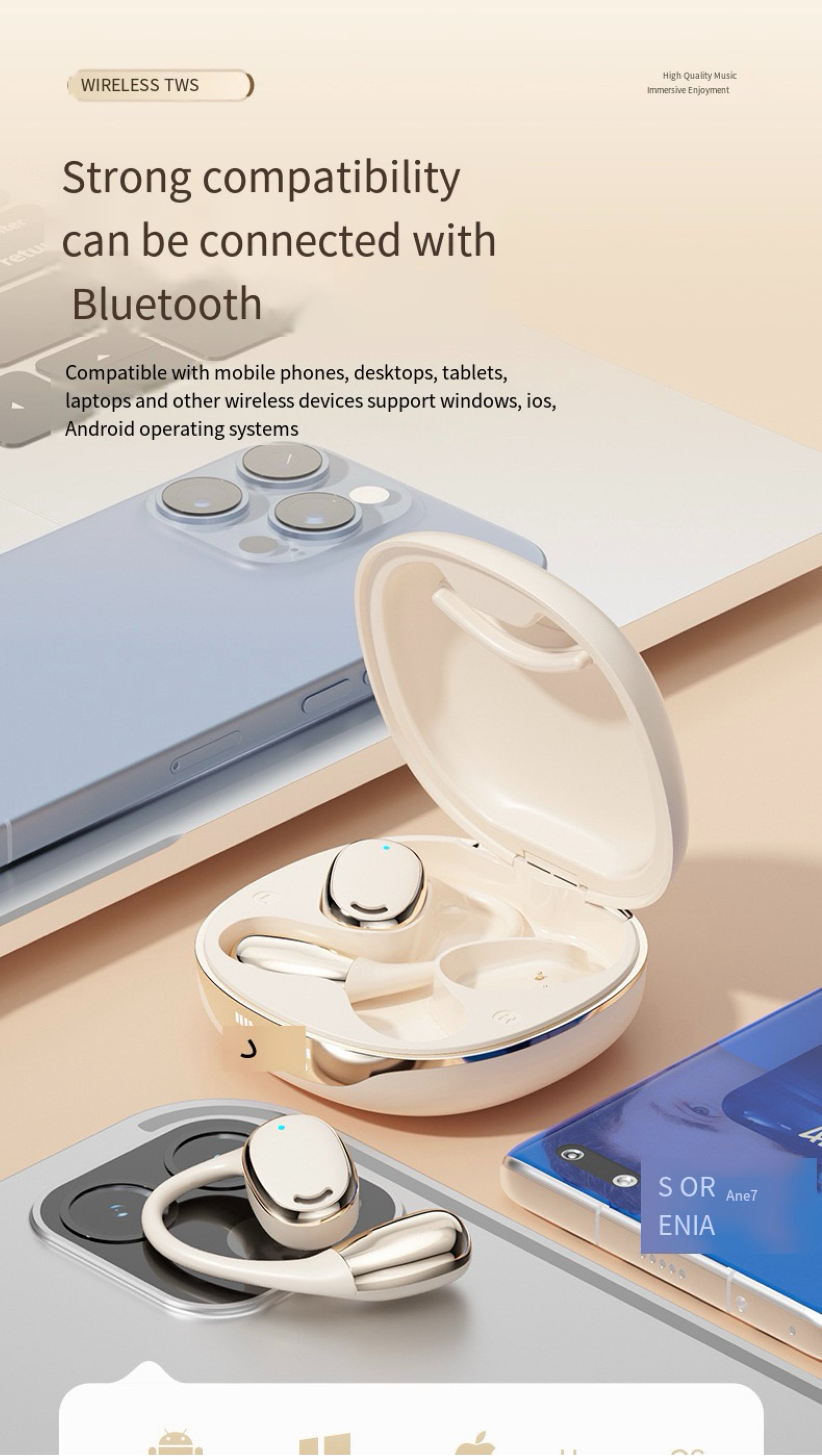 Universal TWS Earbuds Airpods Super Bass Stereo Earphones for iPhone Android Phones All Models