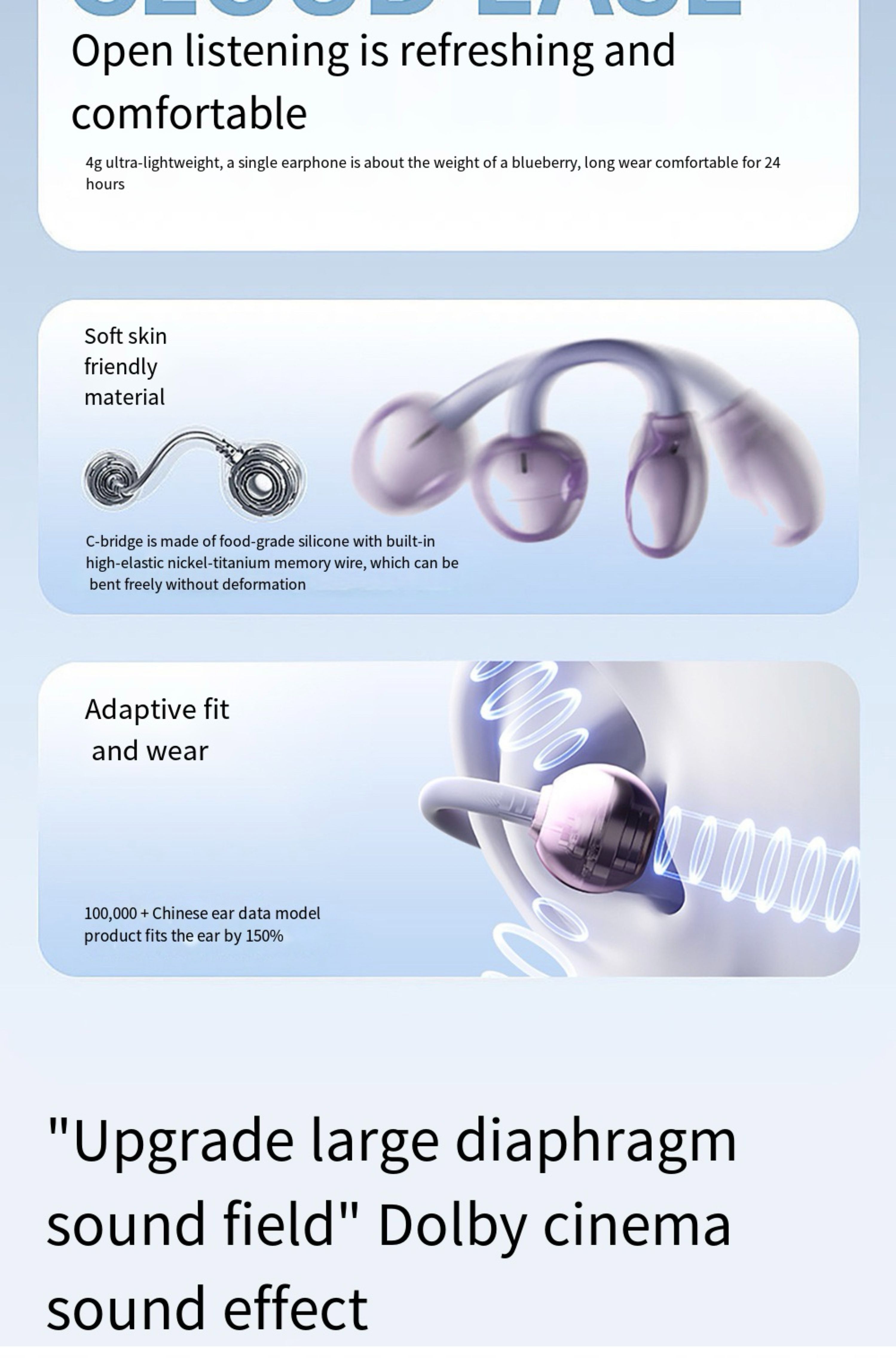 2025 new model wireless bluetooth earhooks sports airpods earphones earpieces for Sony mobile phones