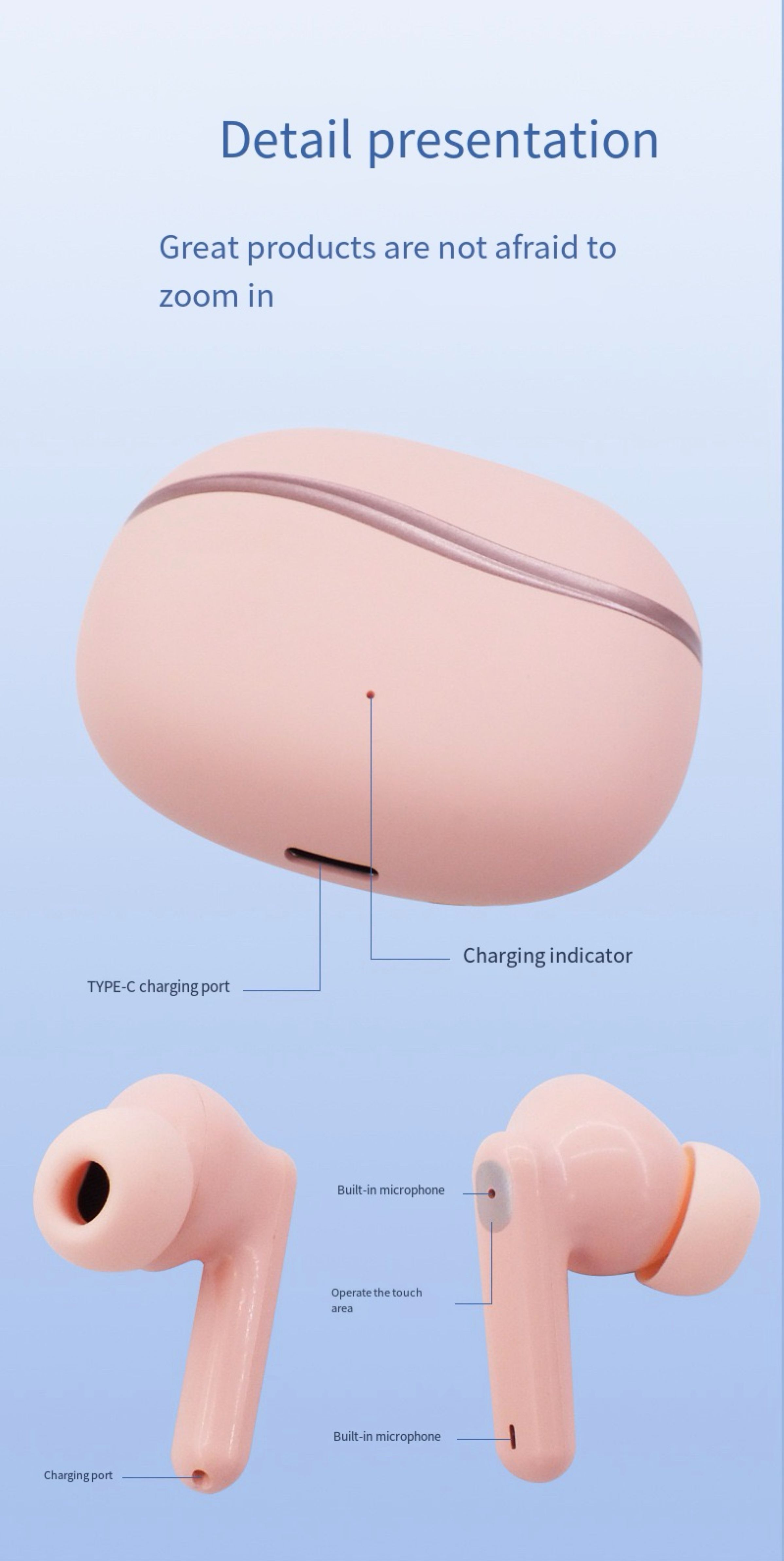 High Quality Ear-in Metal Heavy Bass Stereo Earphones Compatible iPhone and Android Smart Phones