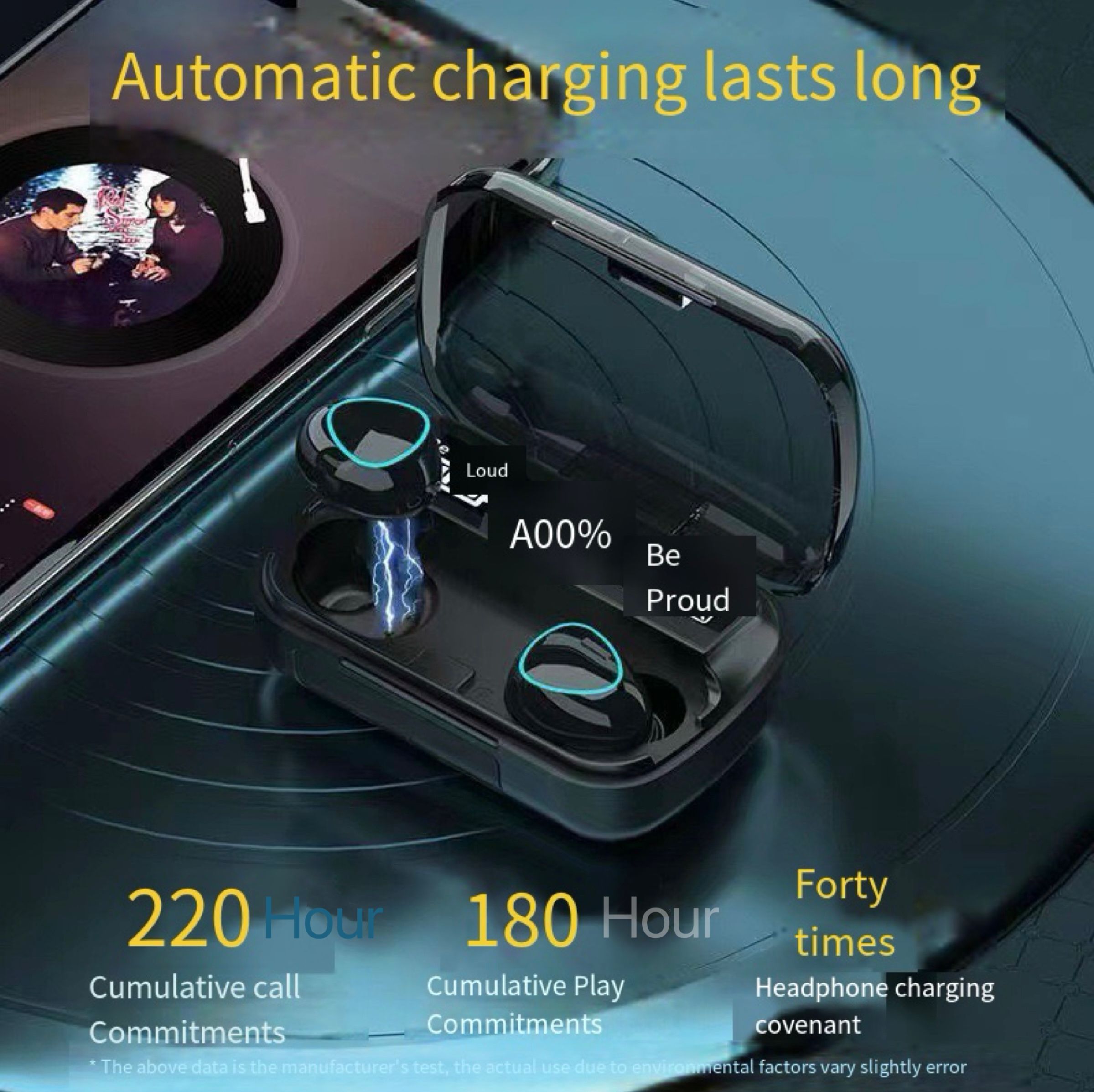 TWS Bluetooth Wireless Stereo Earbuds Bluetooth 5.0 Earphones for iPhone Huawei Smart Mobile Phone