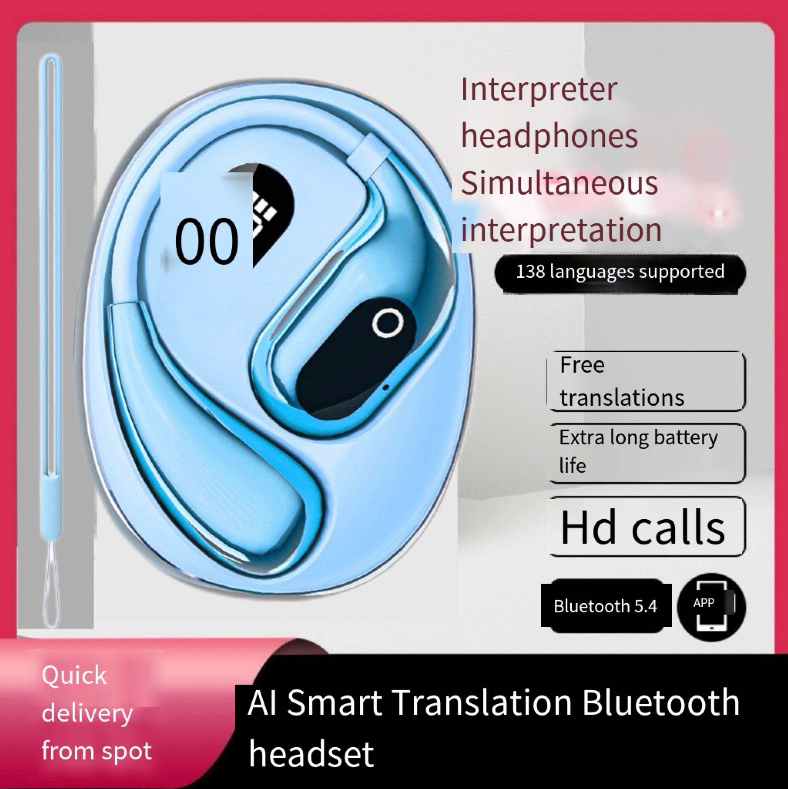 Noice cancelling true wireless earphones AI  interpreter tws earbuds intelligence  smart translator true wireless ear phones