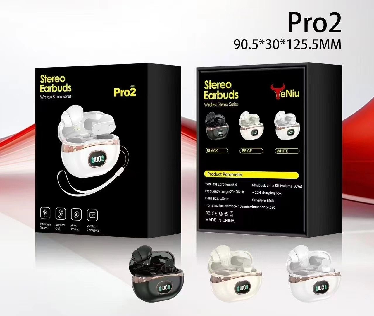TWS Magic Ear-in Wireless Control with Microphone Metal Heavy Bass Stereo Earphones