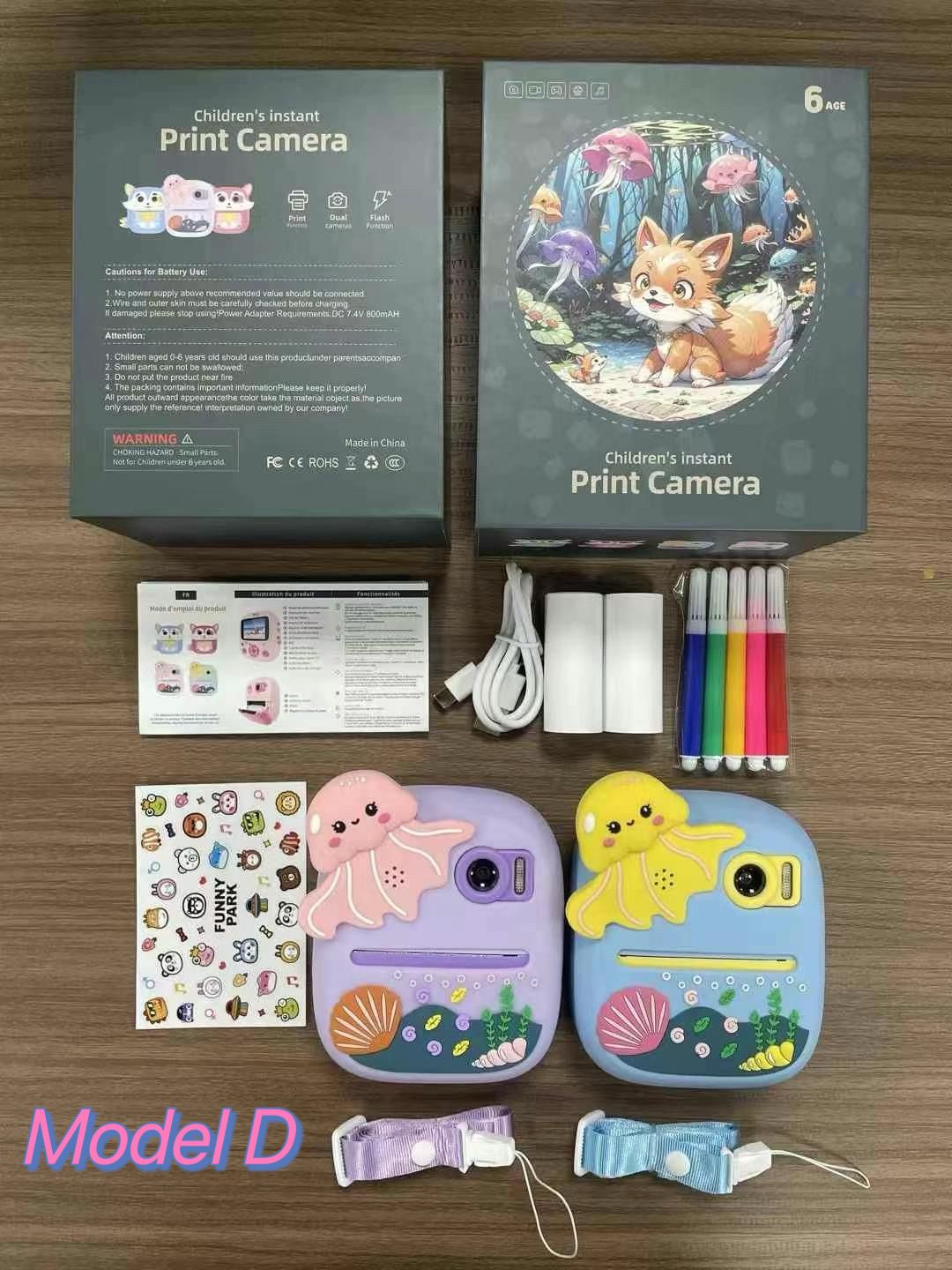 HD Digital Digital Camera Mini Video Camera Optical Digital LCD Camera Instant Camera Polaroid Children Kids Camera CCD Camera Printer Camera