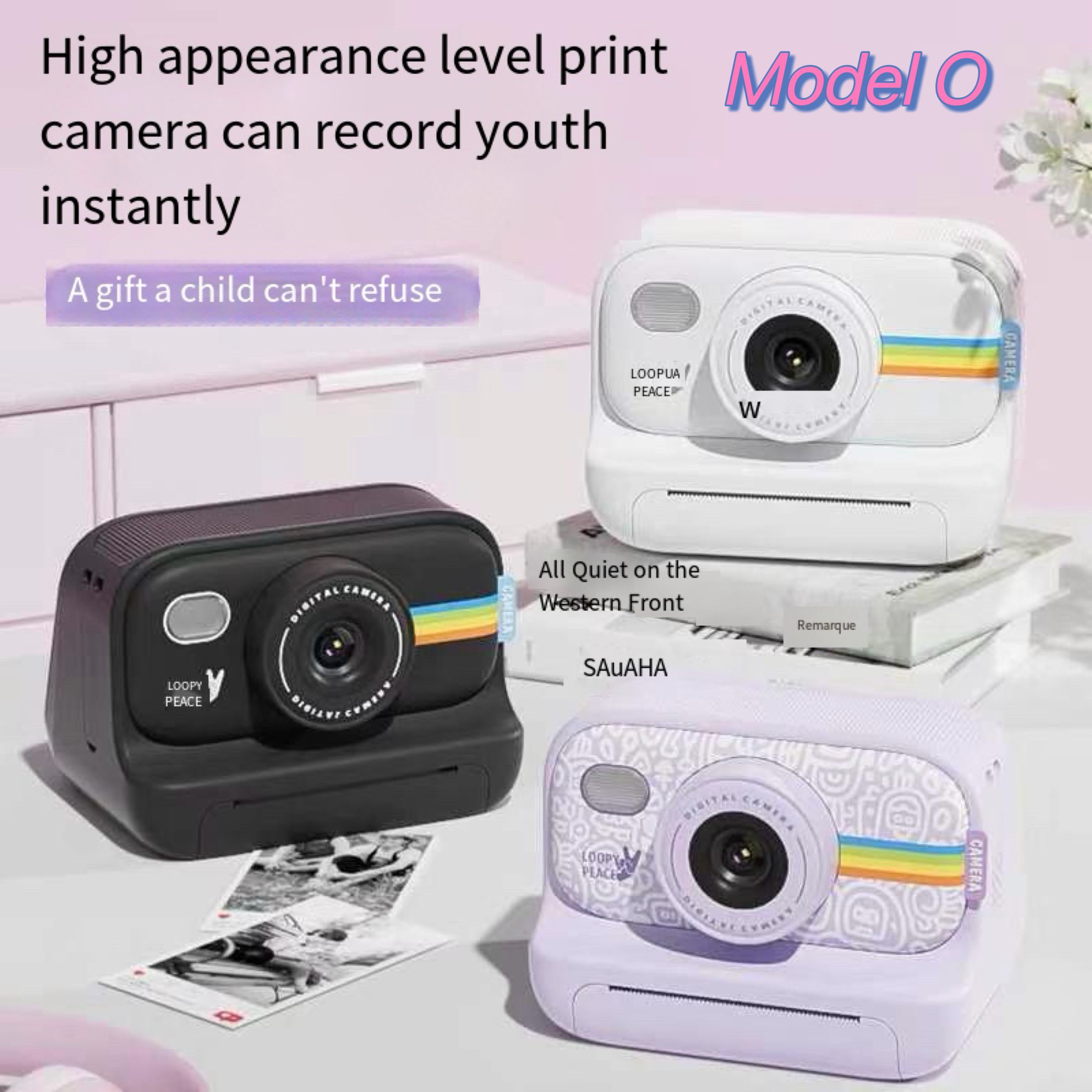 HD Digital Digital Camera Mini Video Camera Optical Digital LCD Camera Instant Camera Polaroid Children Kids Camera CCD Camera Printer Camera