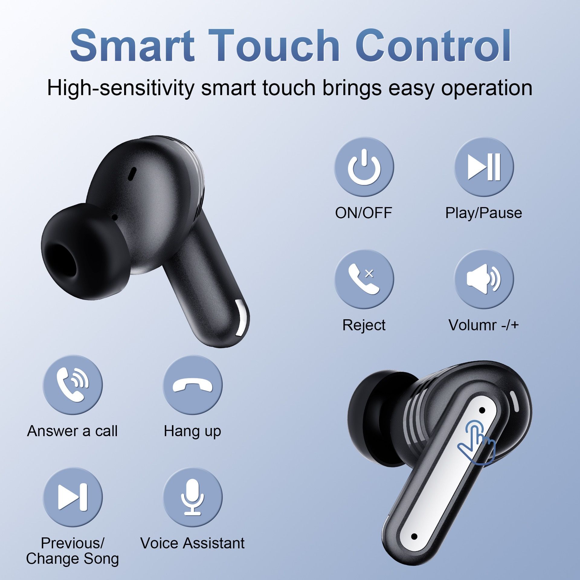Popup automatic connection long playtime earphones touch finger print tws earbuds bluetooth dual digital display earphones