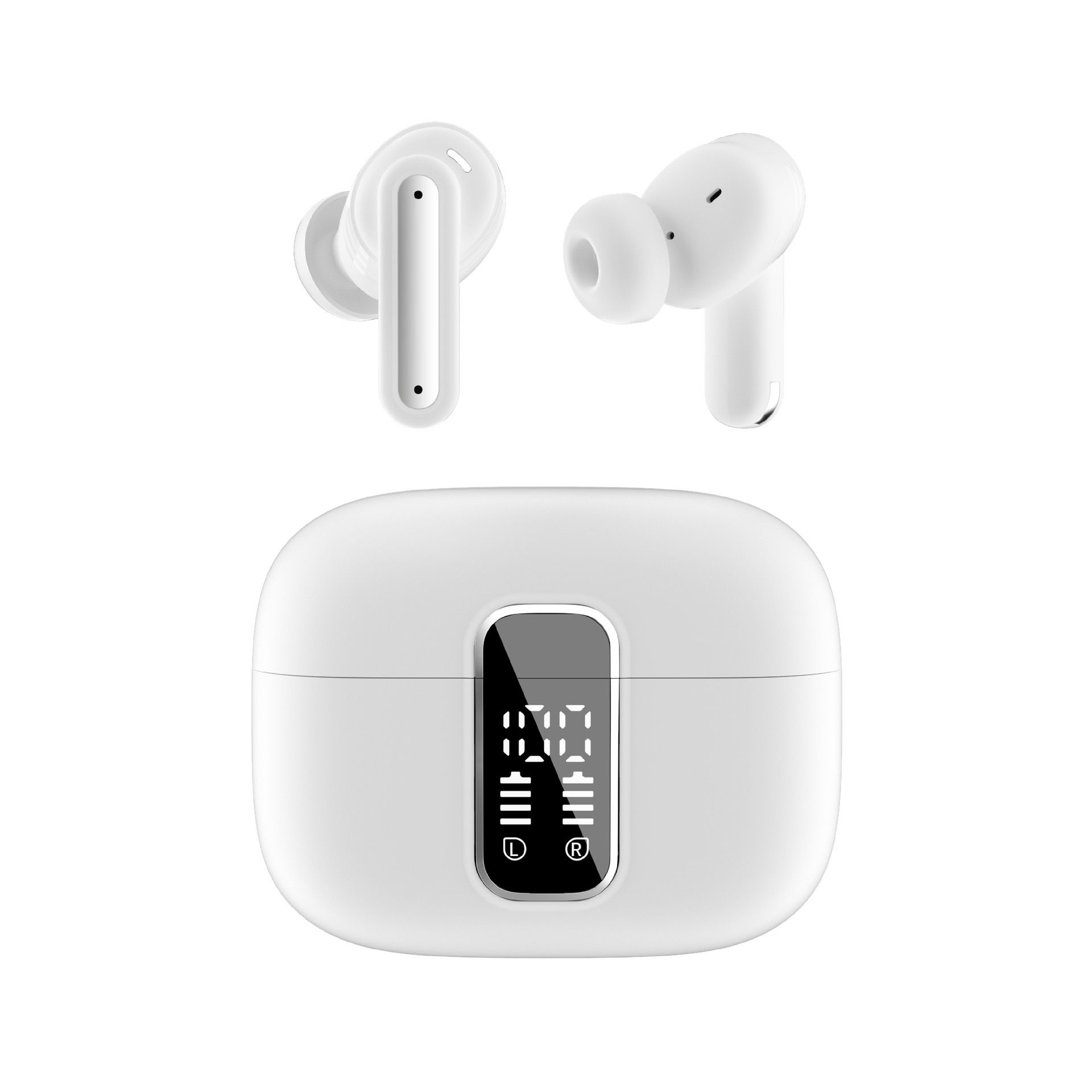 Popup automatic connection long playtime earphones touch finger print tws earbuds bluetooth dual digital display earphones