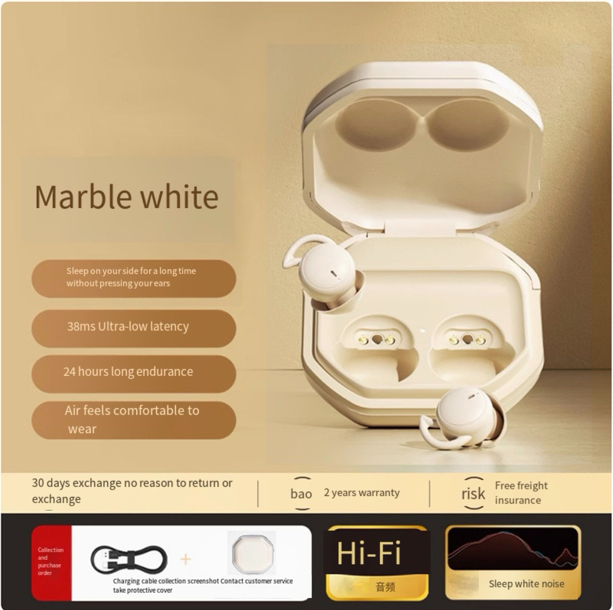 Newest model noice cancellation long standby AI earphones universal tuning earbuds