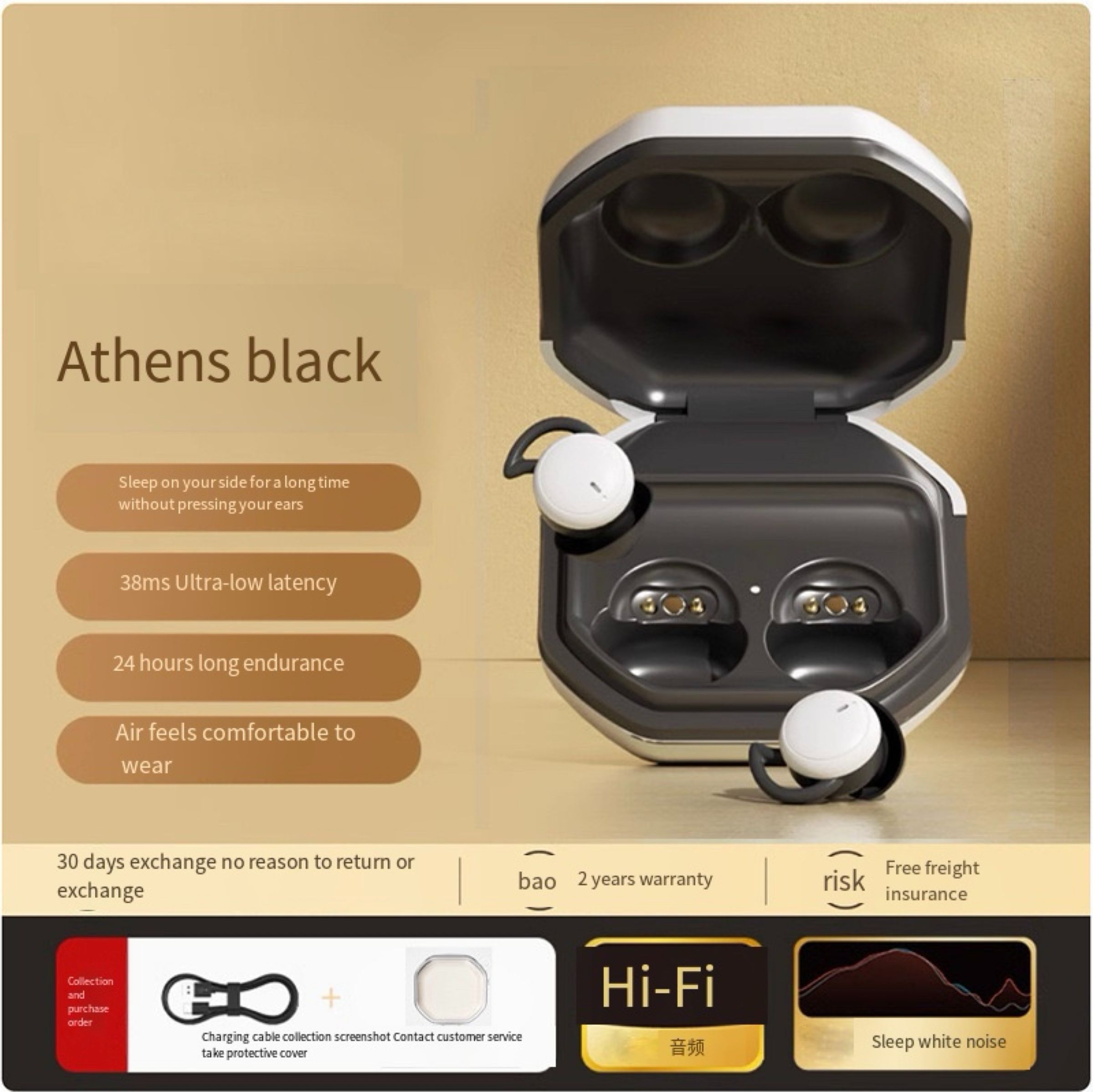 Newest model noice cancellation long standby AI earphones universal tuning earbuds