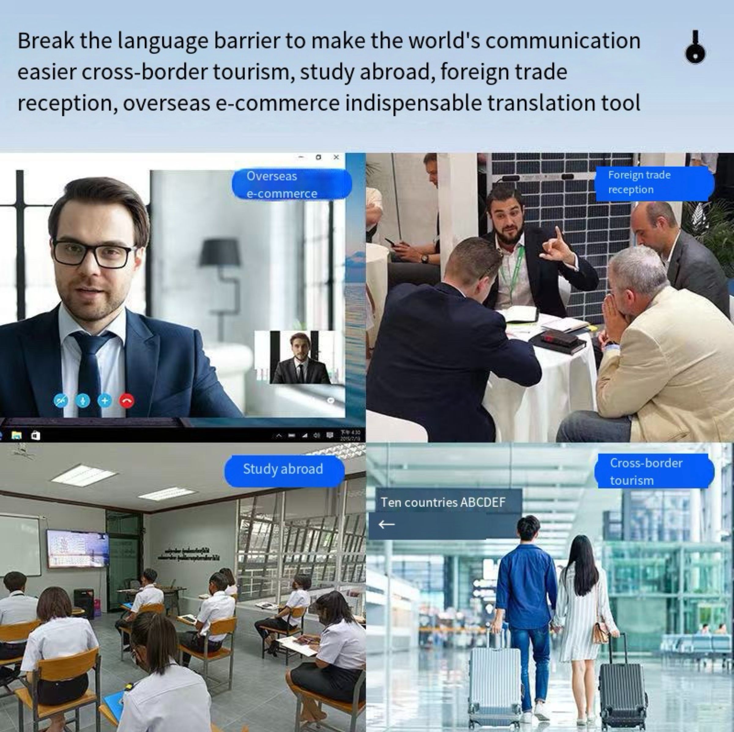 Travel Business Study Two-Way Instant Translator APP Online Voice AI 138 Languages Supported Portable AI Voice Interpretation Machine