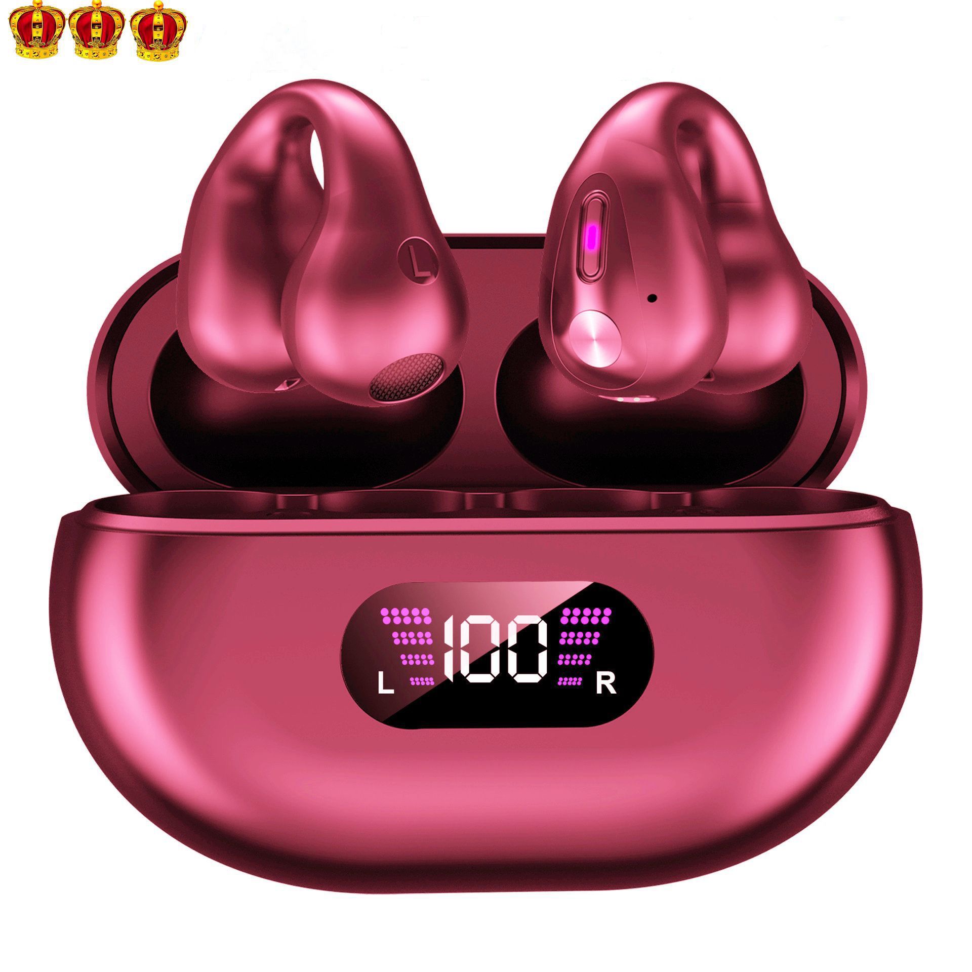 2025 new model earphones mobile phone earbuds exquisite heavy bass earhook touch control finger print earclips