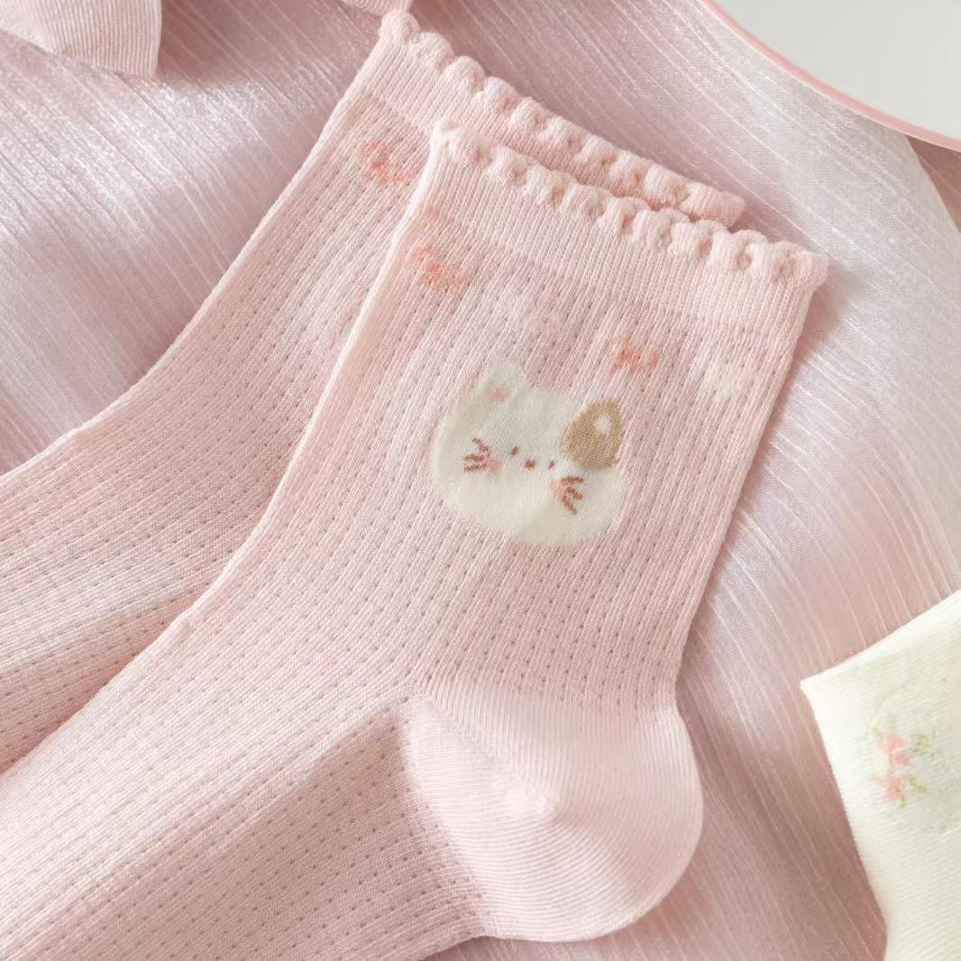 Baby girl socks cute princess mid-calf socks boot socks high ankle socksknee high cotton socks