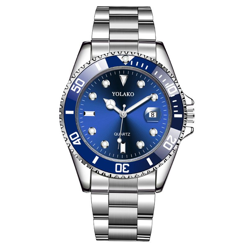 Large dial quartz watch calendar steel band men watch fashion man watch casual watch leisure watch