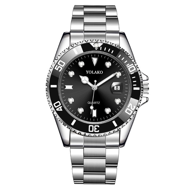 Large dial quartz watch calendar steel band men watch fashion man watch casual watch leisure watch