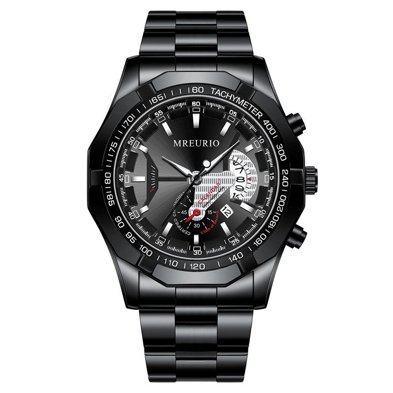 Large dial quartz watch calendar steel band men watch fashion man watch casual watch leisure watch