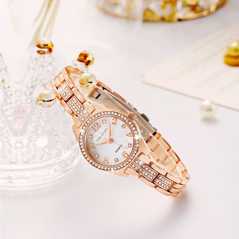 Waterproof alloy jewelry clasp quartz watch calendar steel band woman watch fashion women watch casual fashion lady watch leisure watch