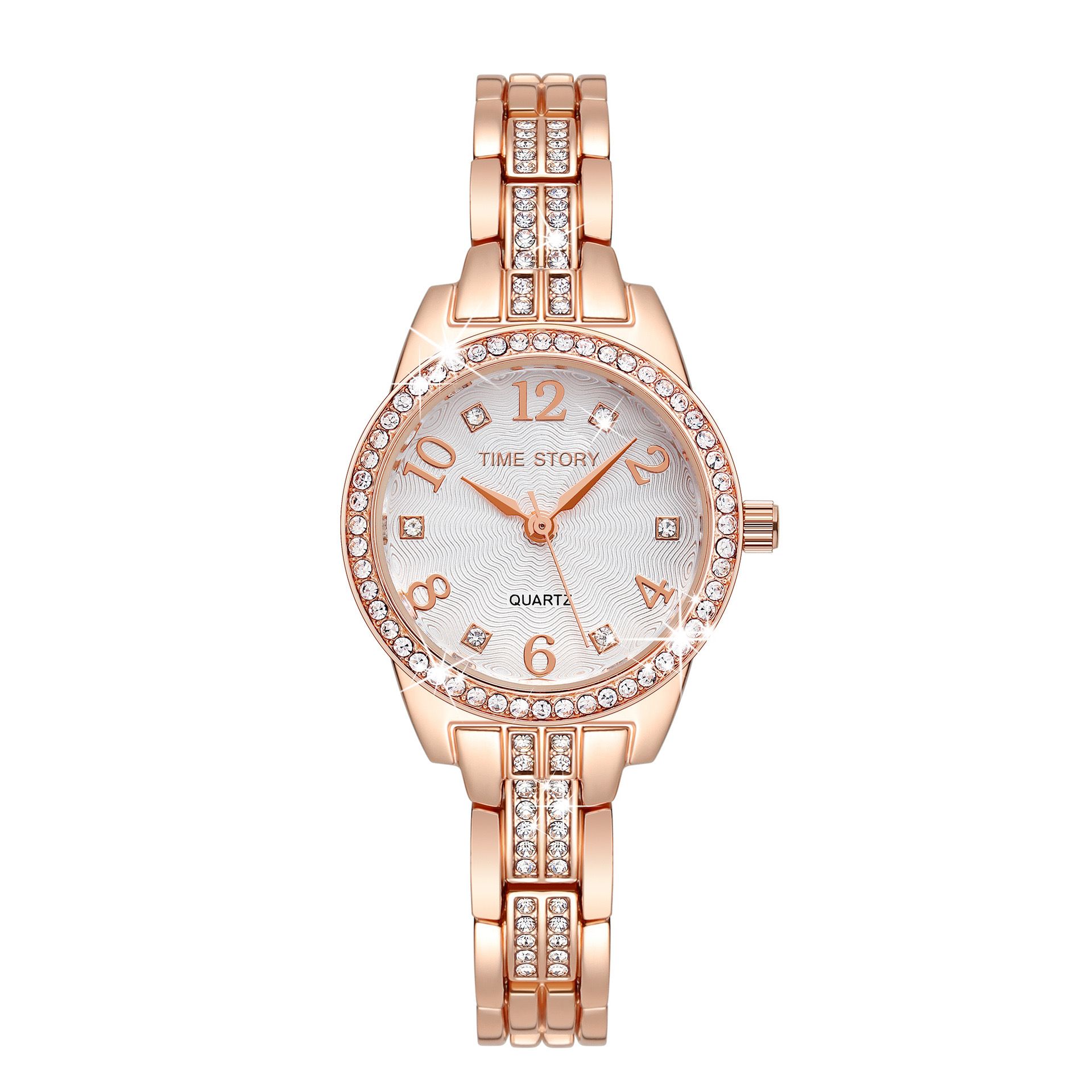 Waterproof alloy jewelry clasp quartz watch calendar steel band woman watch fashion women watch casual fashion lady watch leisure watch