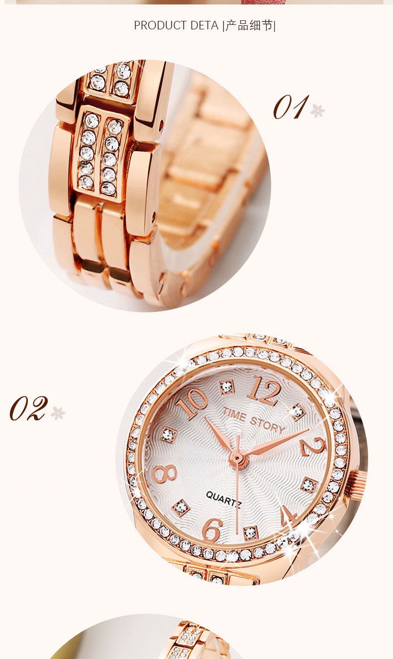 Waterproof alloy jewelry clasp quartz watch calendar steel band woman watch fashion women watch casual fashion lady watch leisure watch