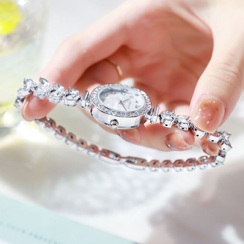 Waterproof alloy jewelry clasp quartz watch calendar steel band woman watch fashion women watch casual fashion lady watch leisure watch