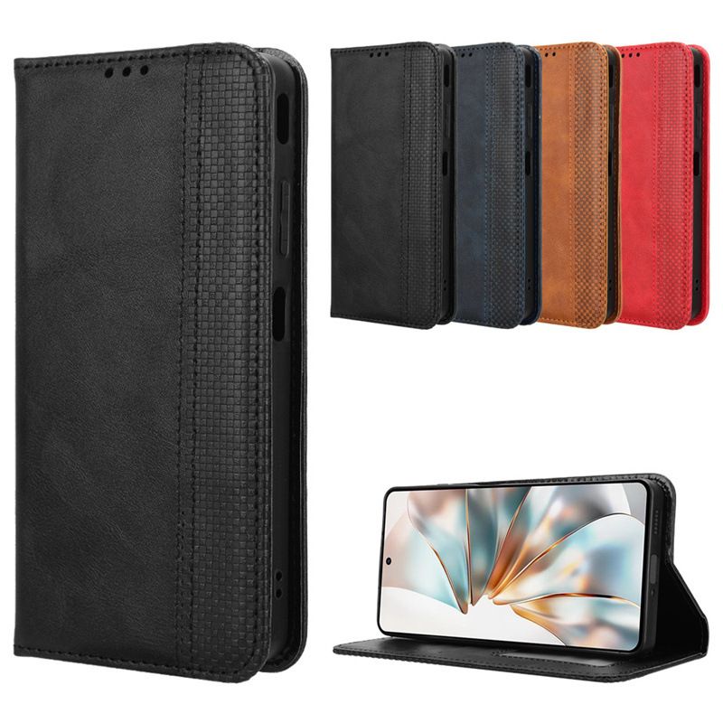 Wallet Flip Cover For ZTE nubia Z60S Pro Leather PU Phone Case Shockproof Durable Retro Case