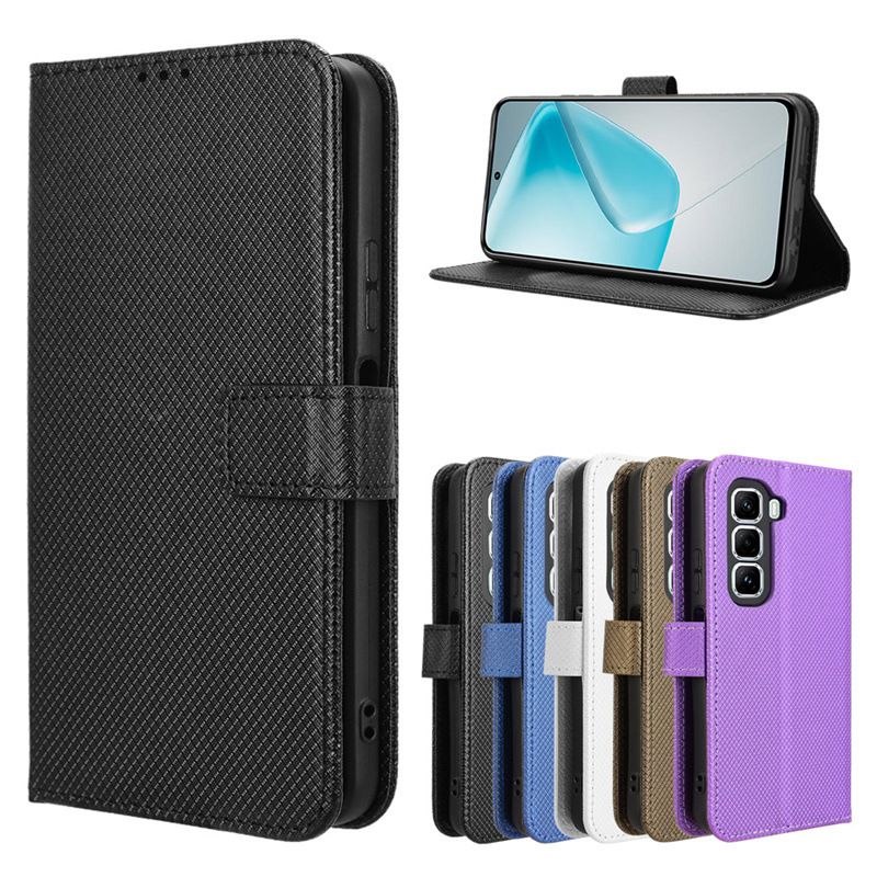 Wallet Flip Cover For Infinix Hot 50 Pro+ 4G/Hot 50 Pro Plus 4G Leather PU Phone Case Shockproof Durable Retro Case