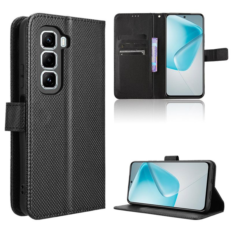 Wallet Flip Cover For Infinix Hot 50 Pro+ 4G/Hot 50 Pro Plus 4G Leather PU Phone Case Shockproof Durable Retro Case