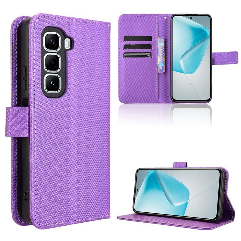 Wallet Flip Cover For Infinix Hot 50 Pro+ 4G/Hot 50 Pro Plus 4G Leather PU Phone Case Shockproof Durable Retro Case
