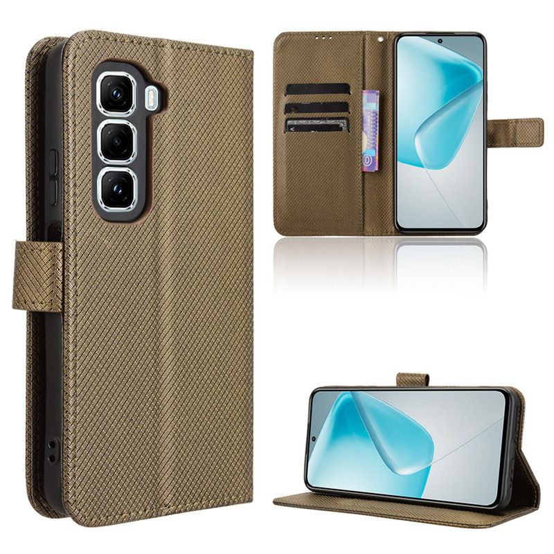 Wallet Flip Cover For Infinix Hot 50 Pro+ 4G/Hot 50 Pro Plus 4G Leather PU Phone Case Shockproof Durable Retro Case