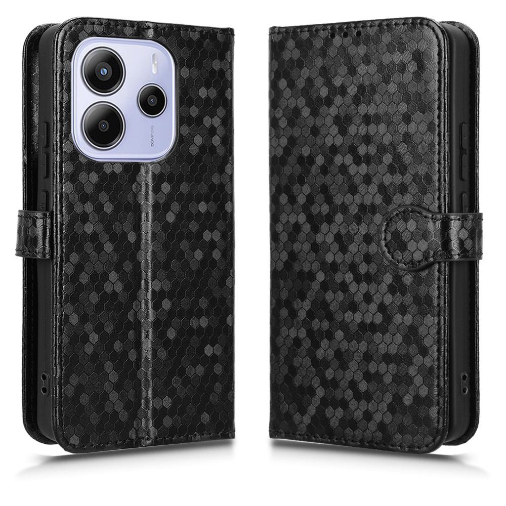 Flip Cover for Xiaomi Redmi Note 14 4G Wave Dot Pattern Leather Wallet Phone Case with Lanyard