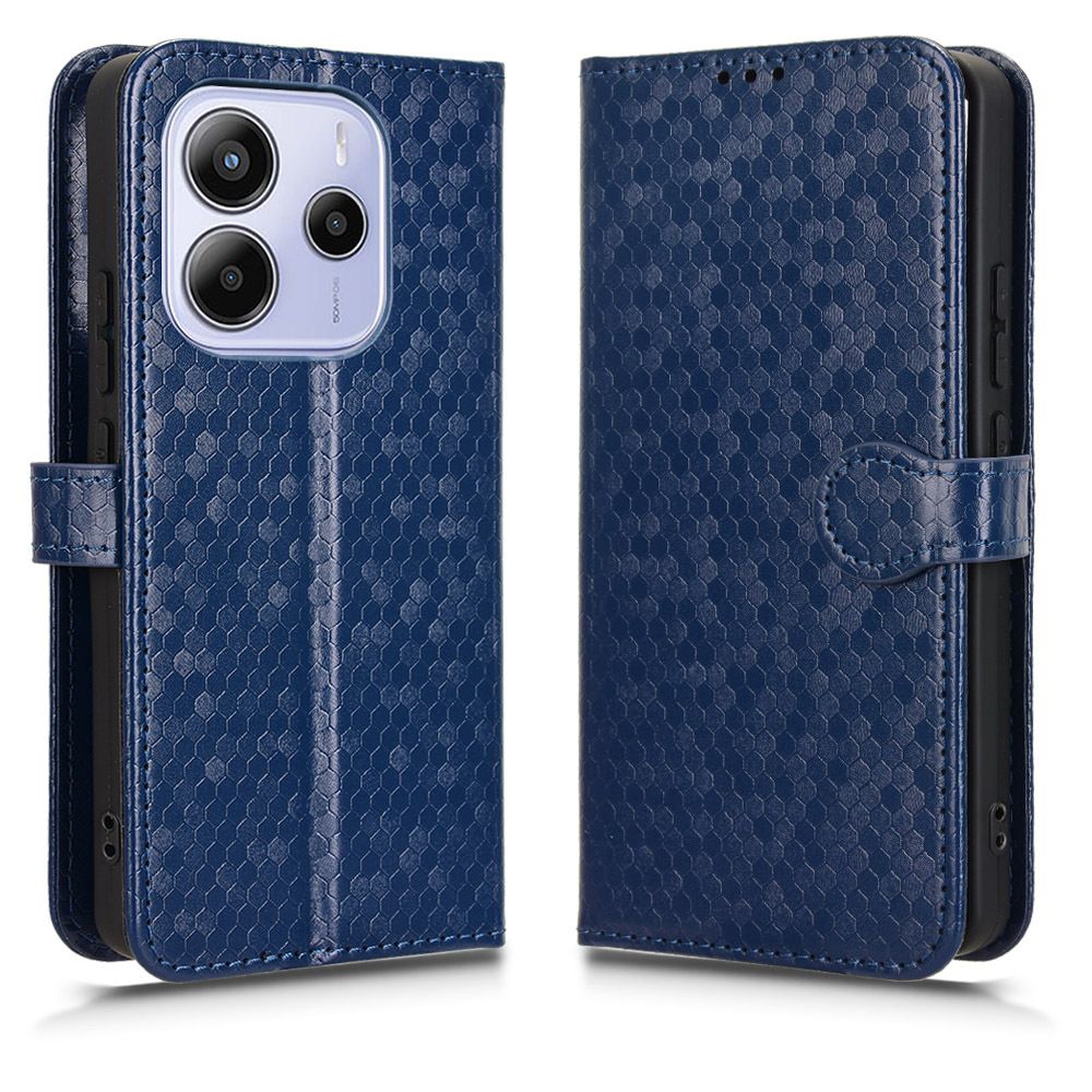 Flip Cover for Xiaomi Redmi Note 14 4G Wave Dot Pattern Leather Wallet Phone Case with Lanyard