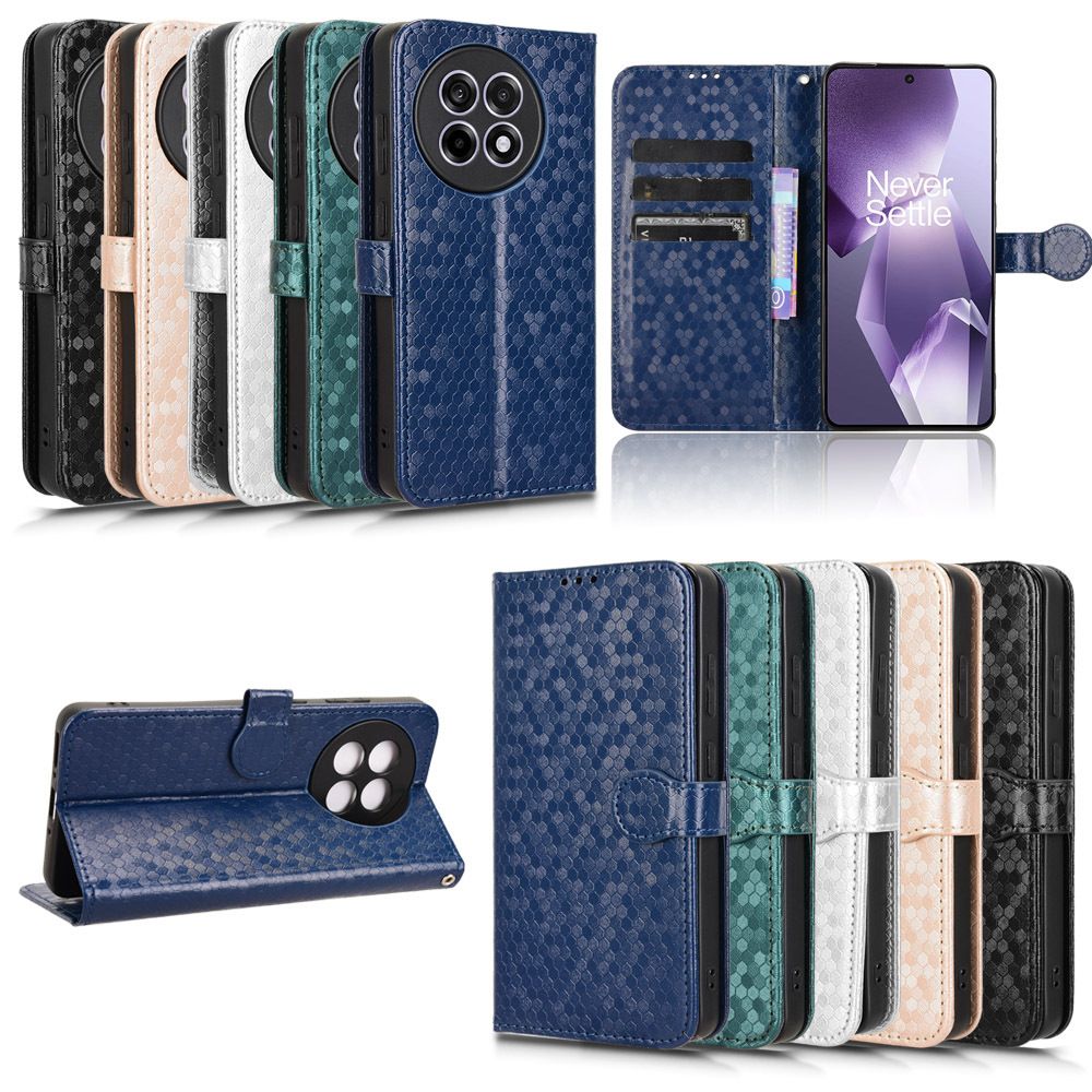 Flip Cover for OnePlus 13R Wave Dot Pattern Leather Wallet Phone Case with Lanyard