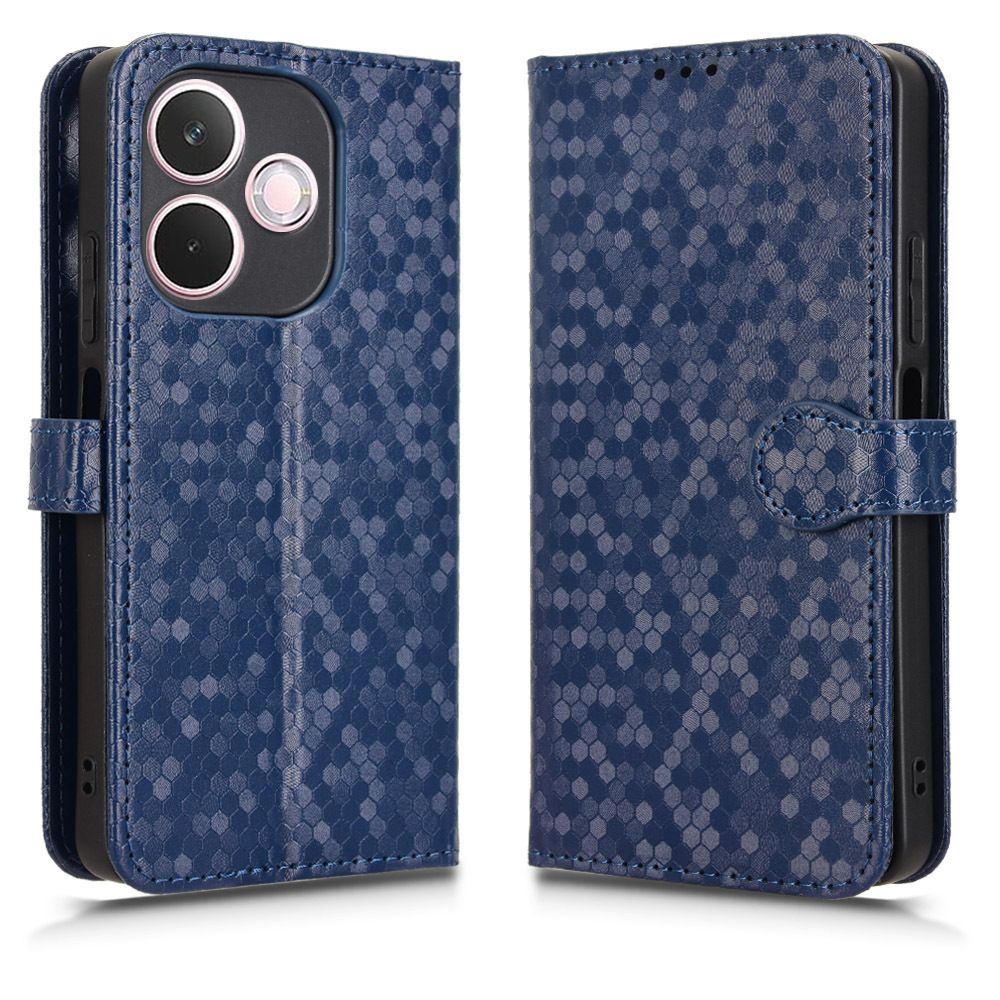Flip Cover for OPPO A5 Pro Wave Dot Pattern Leather Wallet Phone Case with Lanyard