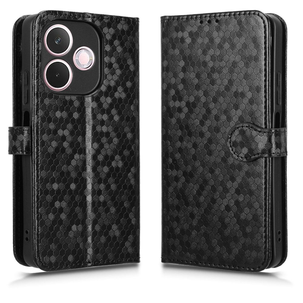Flip Cover for OPPO A5 Pro Wave Dot Pattern Leather Wallet Phone Case with Lanyard