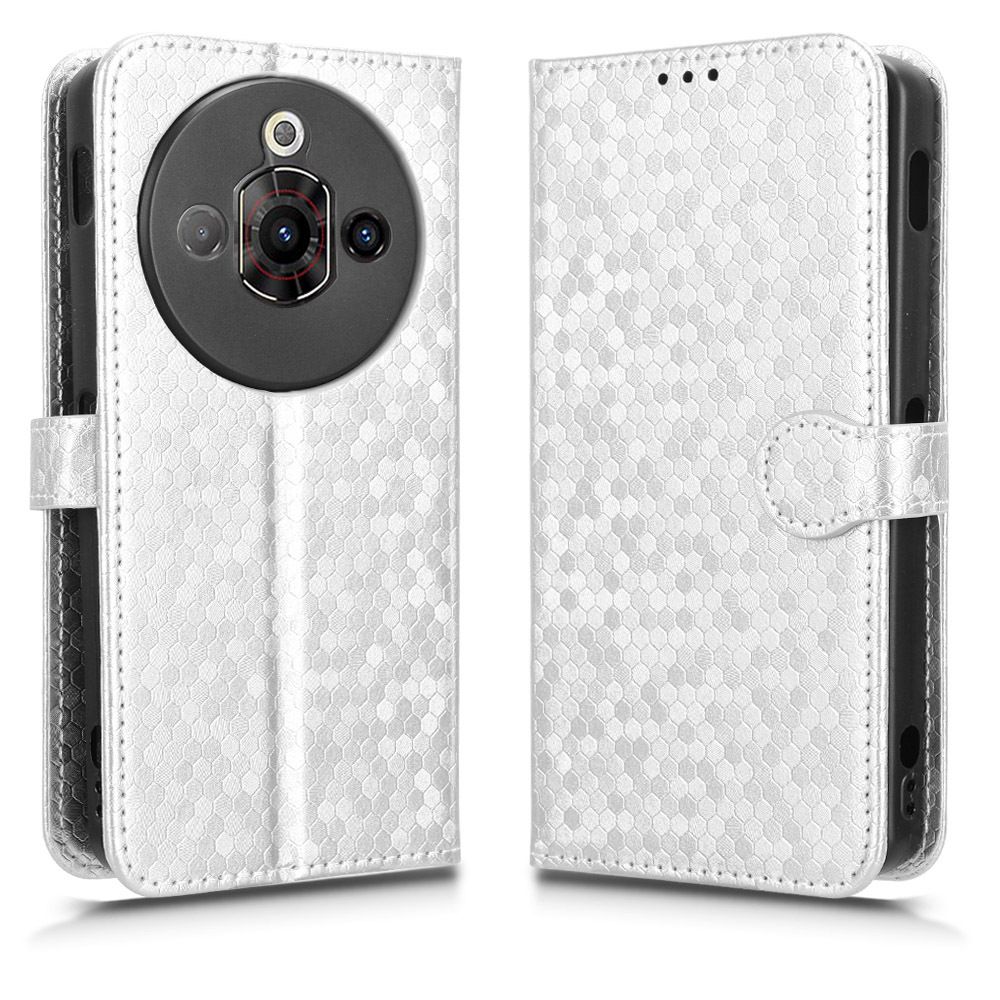 Flip Cover for ZTE nubia Focus Pro Wave Dot Pattern Leather Wallet Phone Case with Lanyard