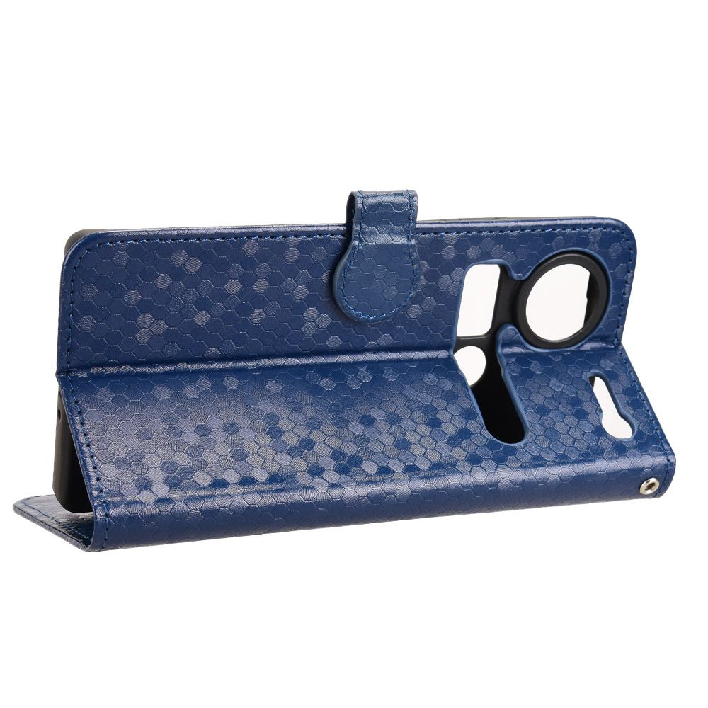 Flip Cover for ZTE nubia Z70 Ultra Wave Dot Pattern Leather Wallet Phone Case with Lanyard