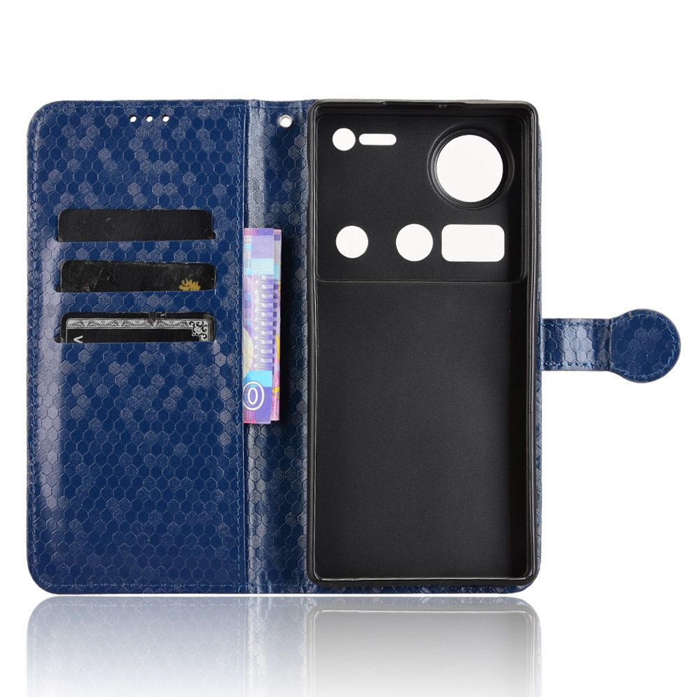 Flip Cover for ZTE nubia Z70 Ultra Wave Dot Pattern Leather Wallet Phone Case with Lanyard
