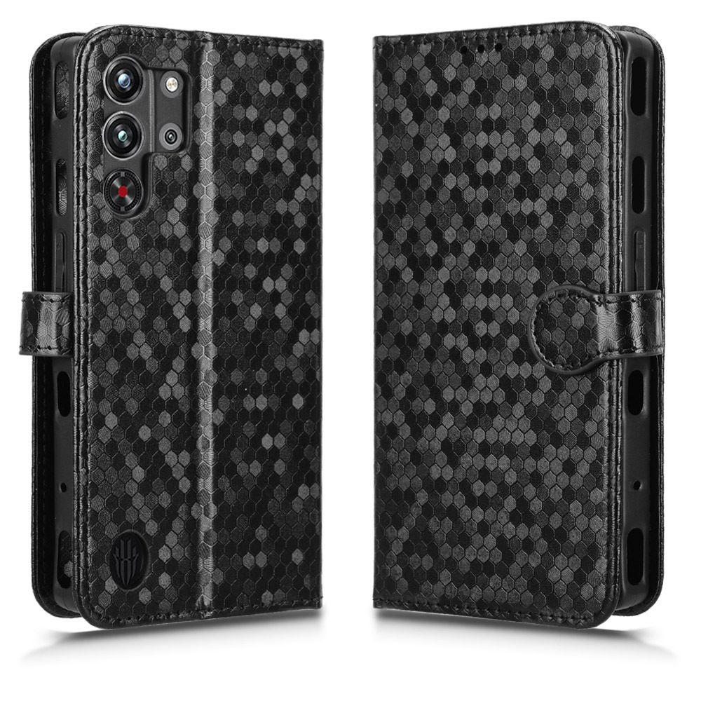 Flip Cover for ZTE nubia RedMagic 10 Pro+ Wave Dot Pattern Leather Wallet Phone Case with Lanyard