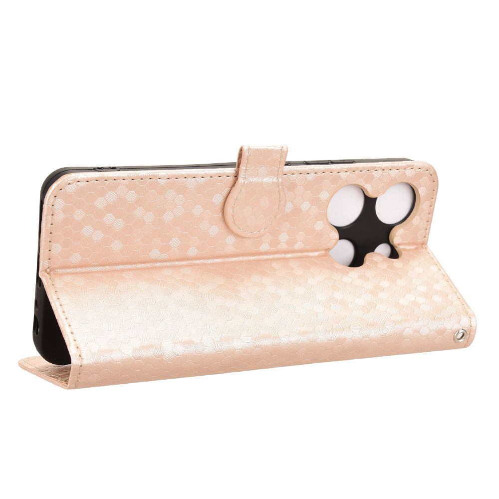 Flip Cover for TCL 503 Wave Dot Pattern Leather Wallet Phone Case with Lanyard
