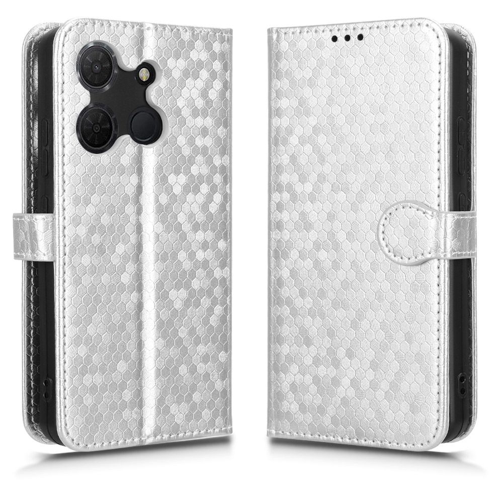Flip Cover for TCL 503 Wave Dot Pattern Leather Wallet Phone Case with Lanyard