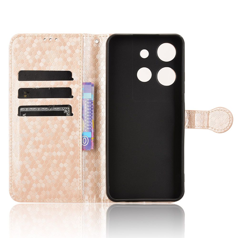 Flip Cover for TCL 503 Wave Dot Pattern Leather Wallet Phone Case with Lanyard