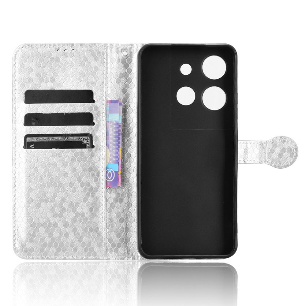 Flip Cover for TCL 503 Wave Dot Pattern Leather Wallet Phone Case with Lanyard
