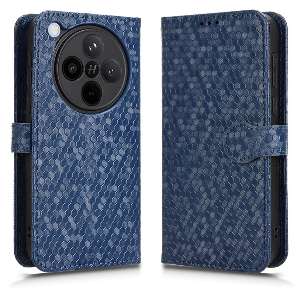Flip Cover for Oppo Find X8 Pro Wave Dot Pattern Leather Wallet Phone Case with Lanyard