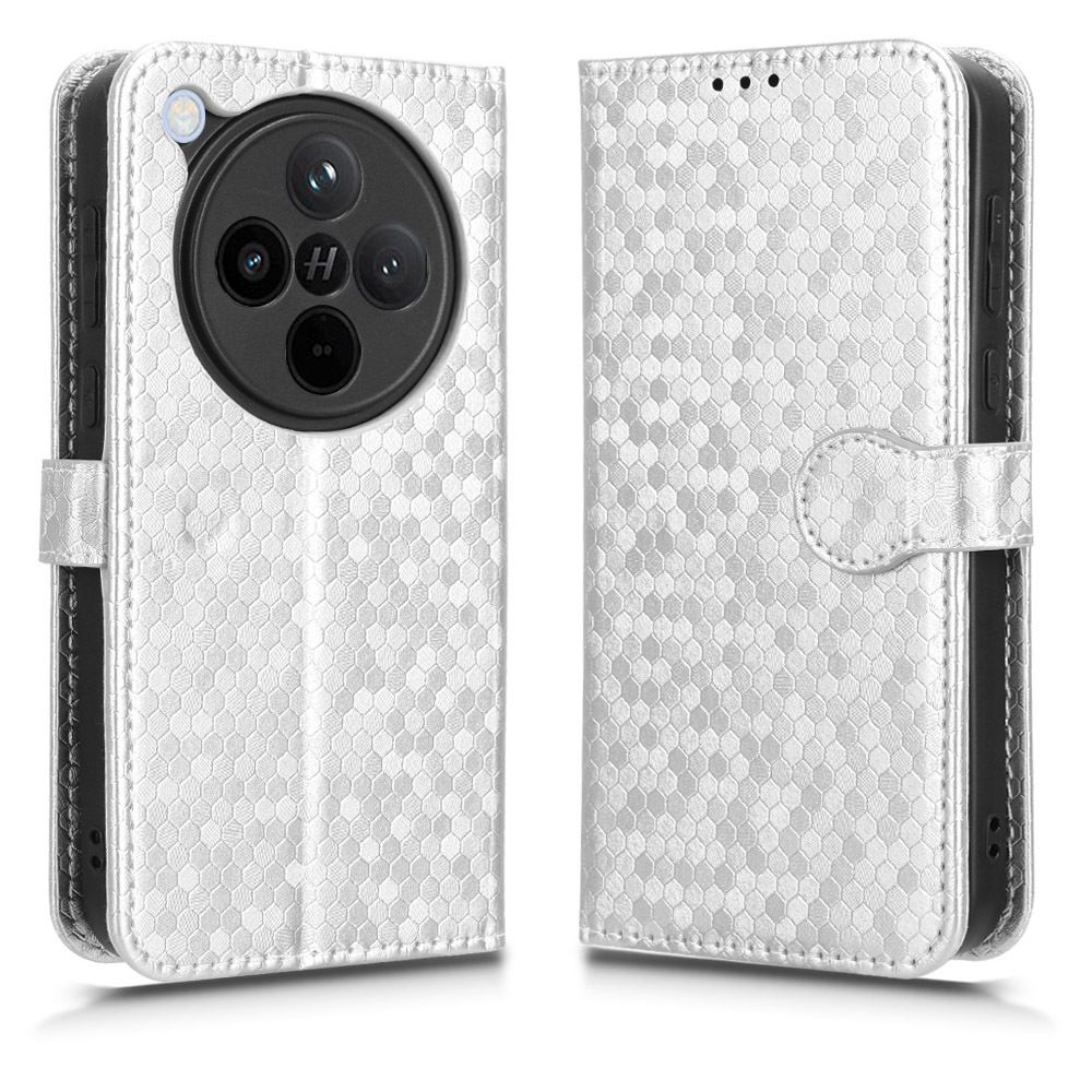 Flip Cover for Oppo Find X8 Pro Wave Dot Pattern Leather Wallet Phone Case with Lanyard
