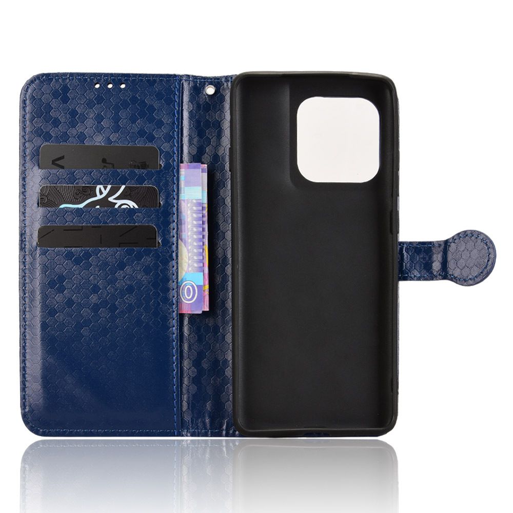 Flip Cover for Motorola Edge 60 Fusion Wave Dot Pattern Leather Wallet Phone Case with Lanyard