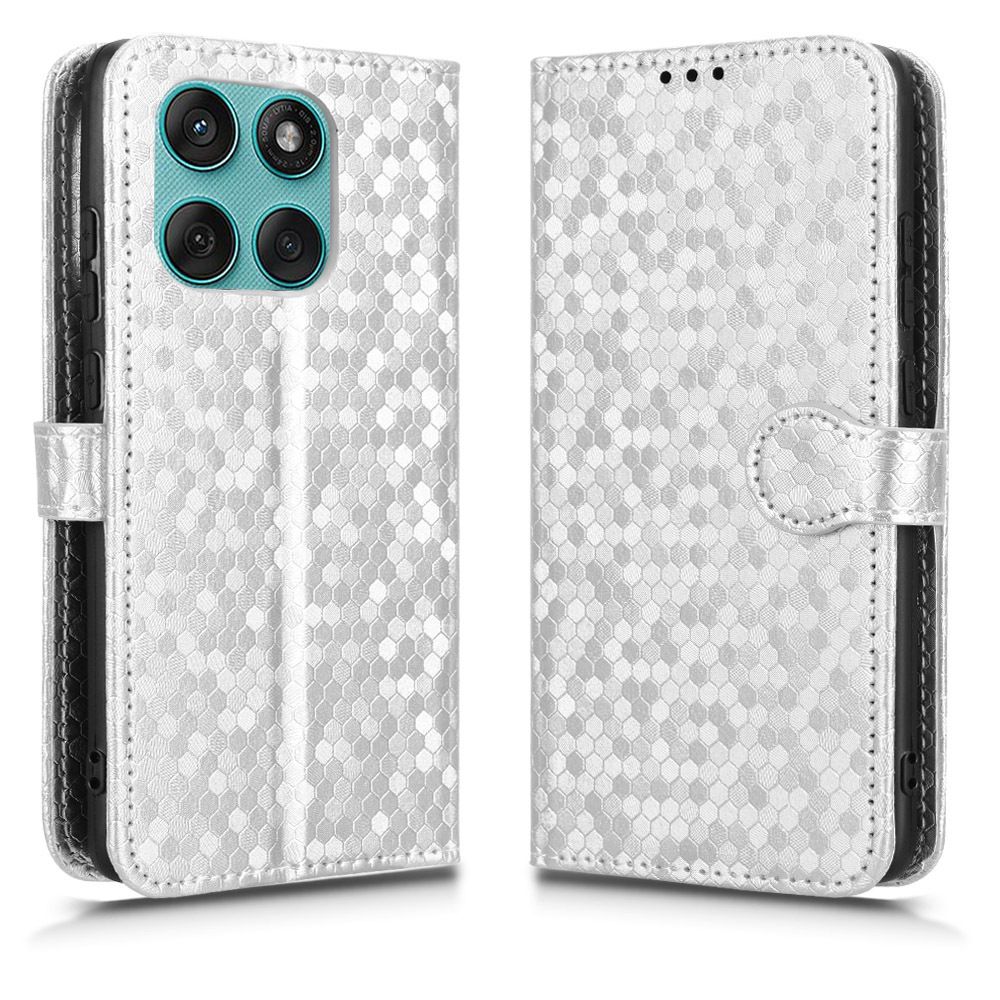 Flip Cover for Motorola Edge 60 Fusion Wave Dot Pattern Leather Wallet Phone Case with Lanyard