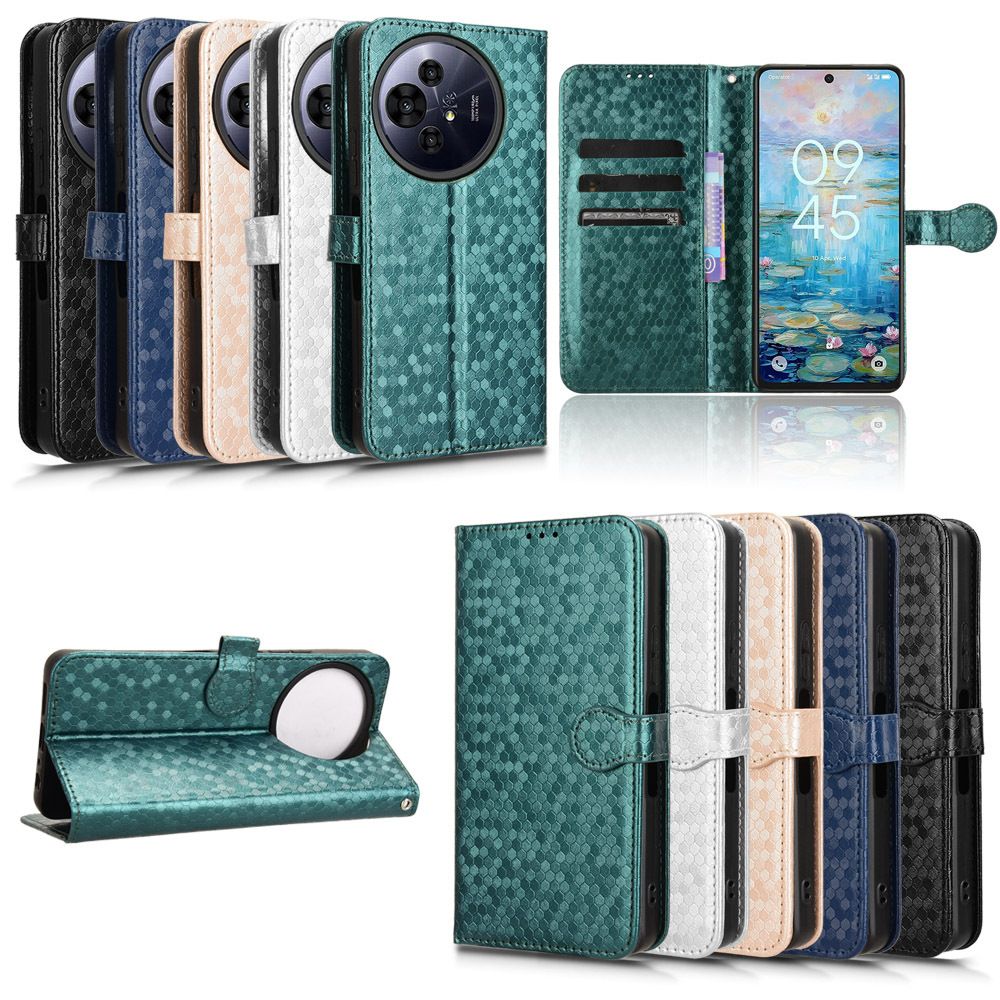 Flip Cover for TCL 50 Pro NXTpaper 5G Wave Dot Pattern Leather Wallet Phone Case with Lanyard