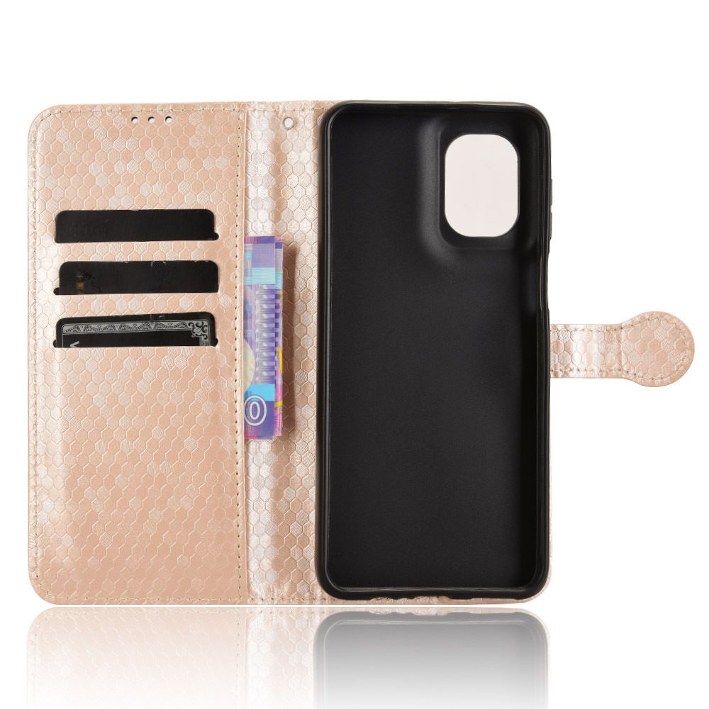 Flip Cover for Motorola G55 Wave Dot Pattern Leather Wallet Phone Case with Lanyard