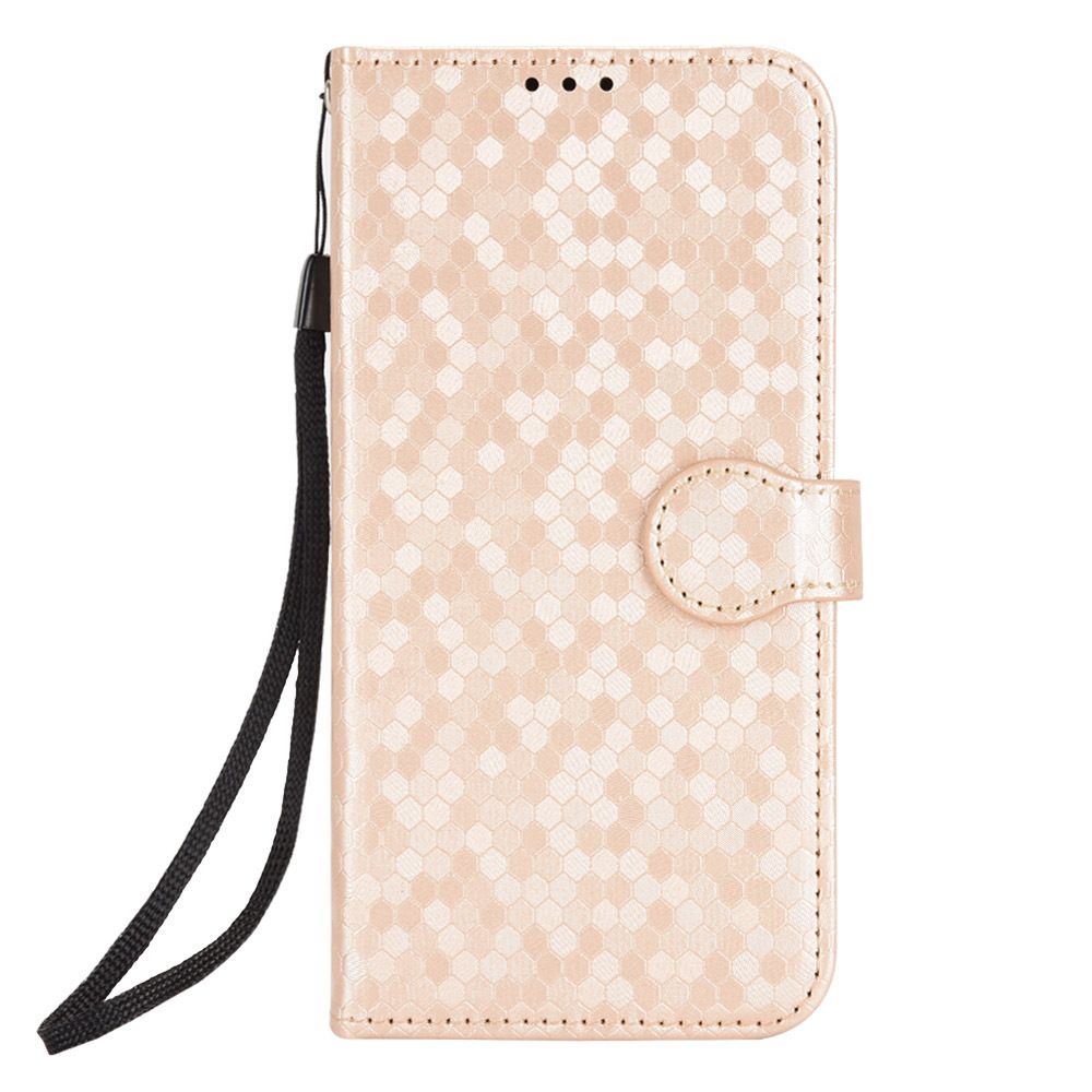 Flip Cover for Motorola G55 Wave Dot Pattern Leather Wallet Phone Case with Lanyard